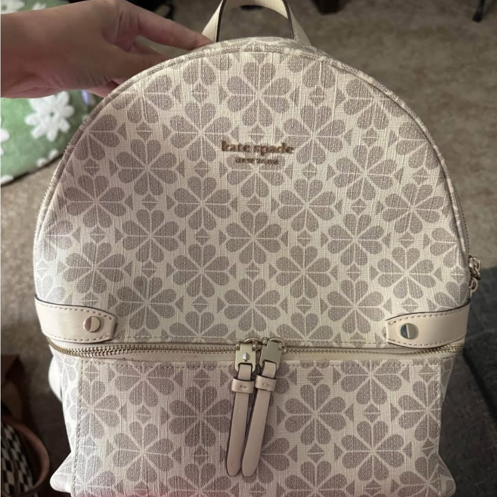 Kate Spade Beige Floral Backpack- Used a Couple Times